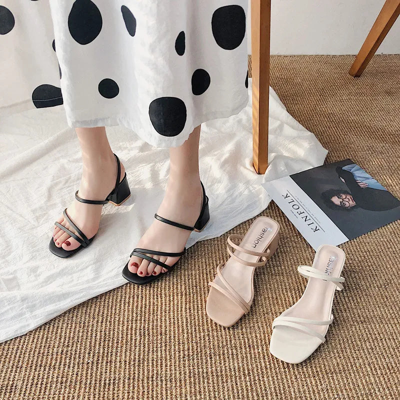 LYRA | STRAPPY BLOCK HEEL SANDALS