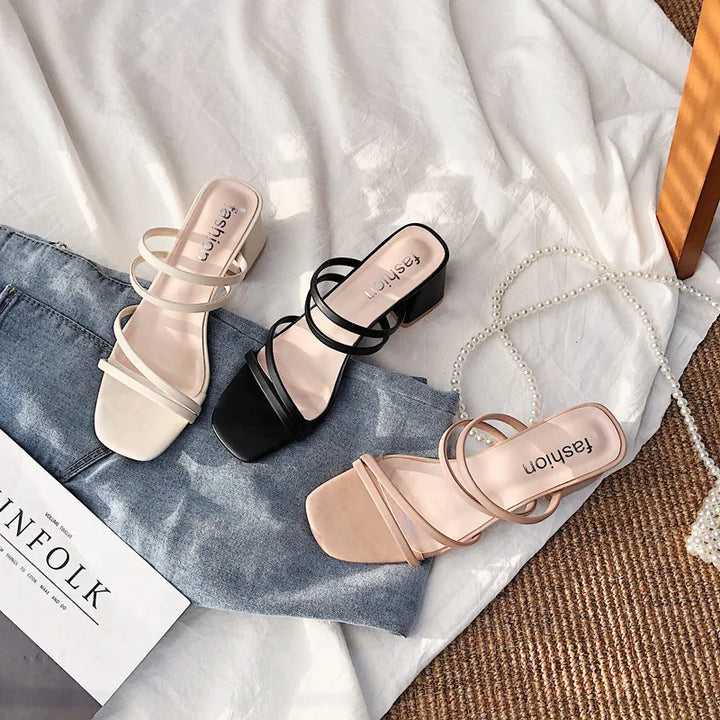 LYRA | STRAPPY BLOCK HEEL SANDALS